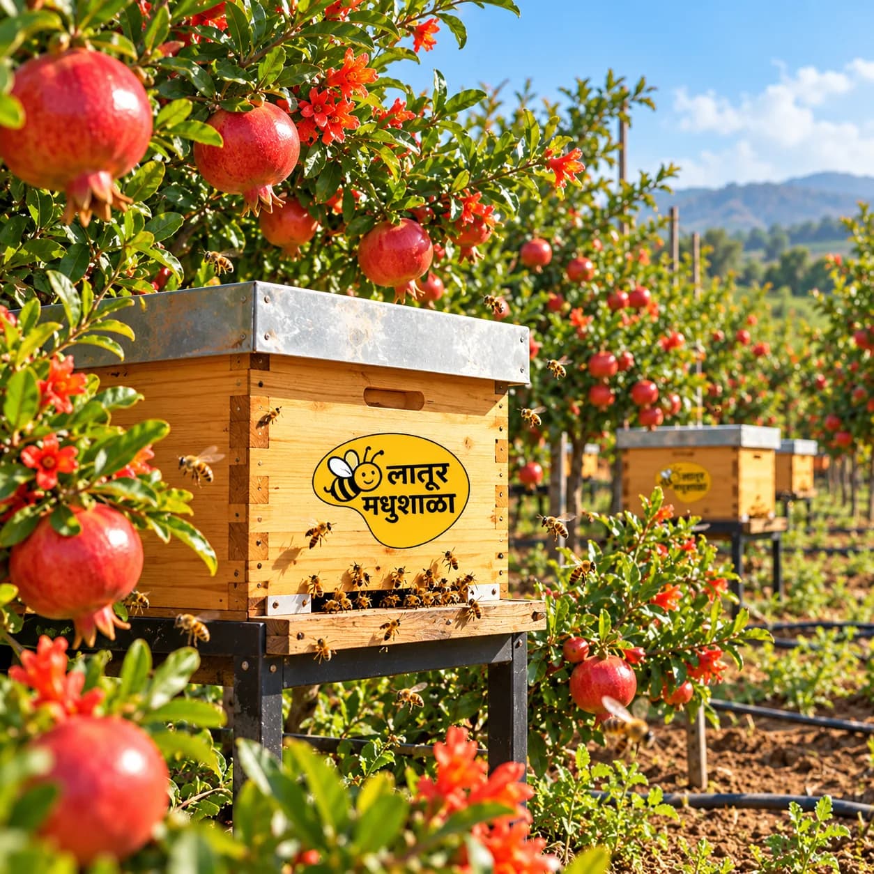 Bee boxes set up in your field